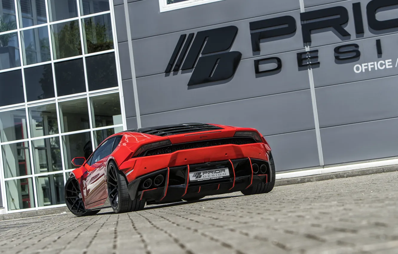Фото обои Lamborghini, вид сзади, 2018, Widebody, Prior-Design, Huracan, PDLP610WB, Aerodynamik-Kit