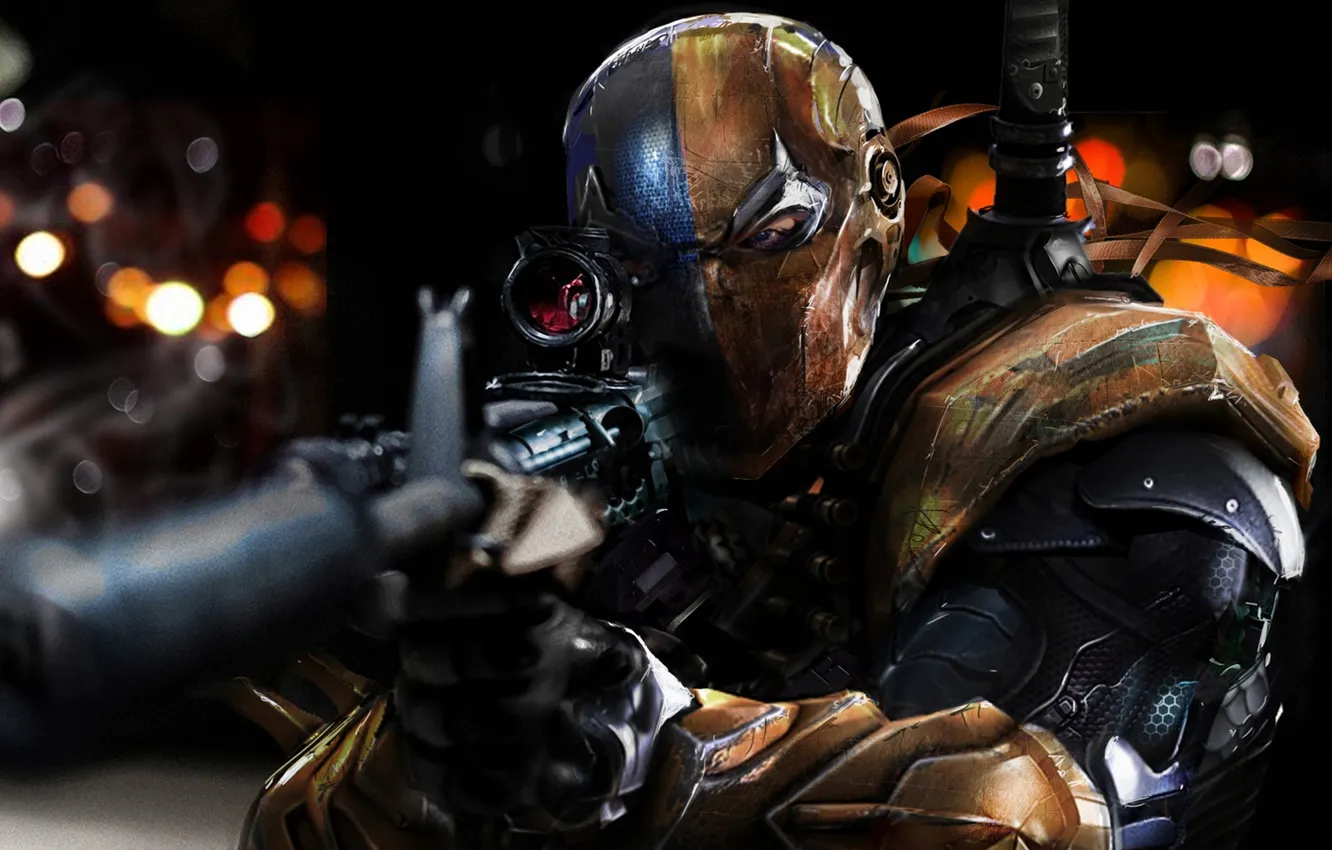 Фото обои маска, killer, sniper rifle, Slade Wilson, Deathstroke