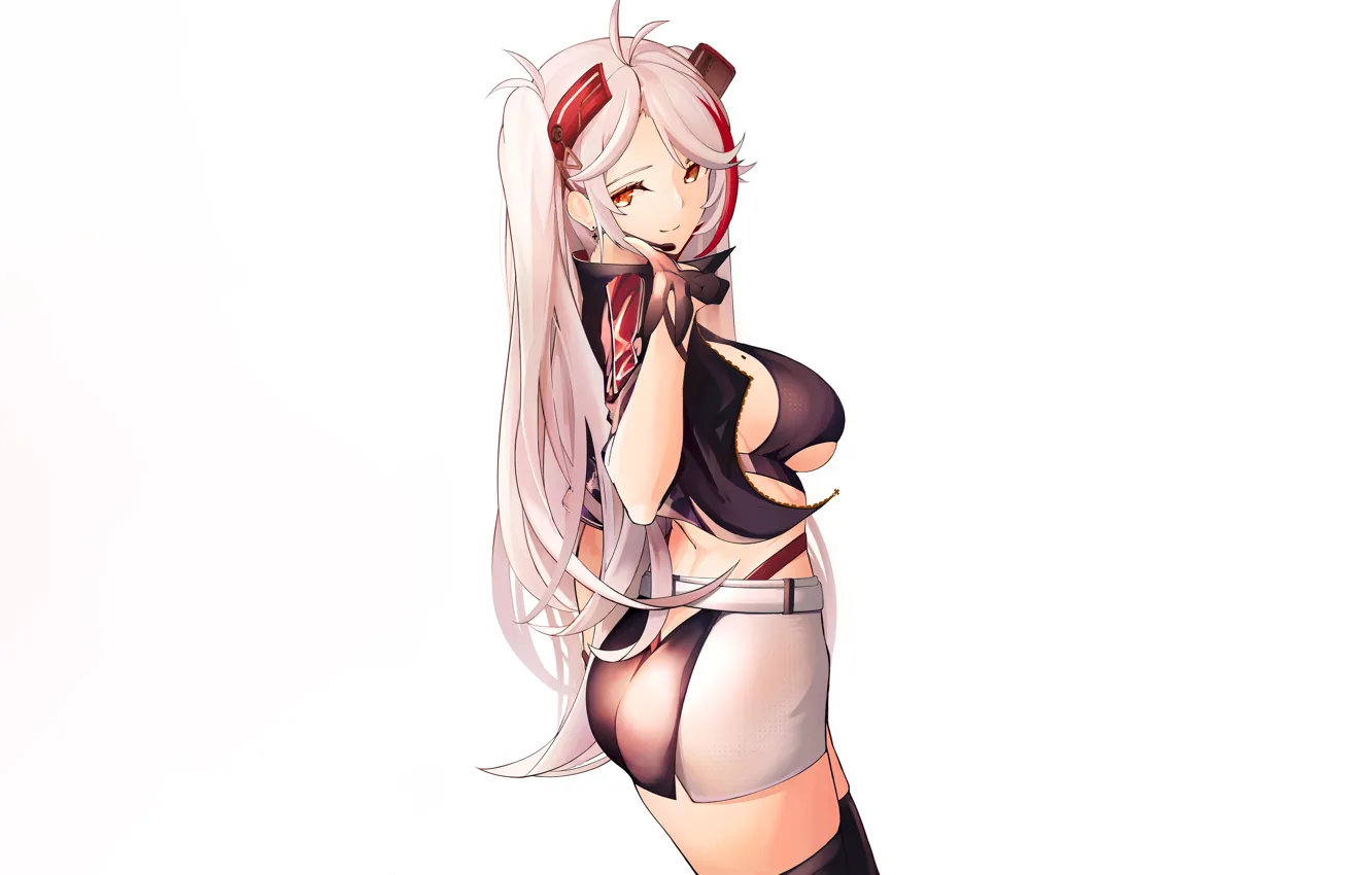 Фото обои girl, sexy, ass, cleavage, thighhighs, pink hair, long hair, boobs