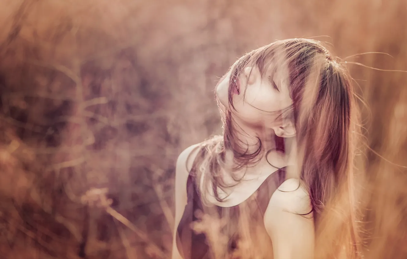 Фото обои девушка, поза, фон