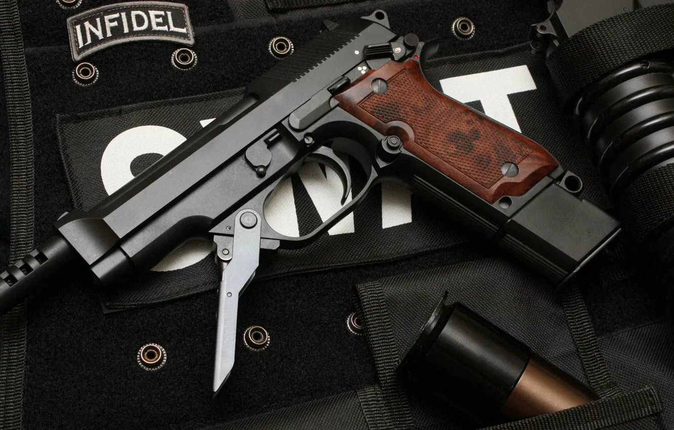 Фото обои swat, Beretta, Raffica, оружейная очередь, 93R, итальянский автоматический пистолет, infidel