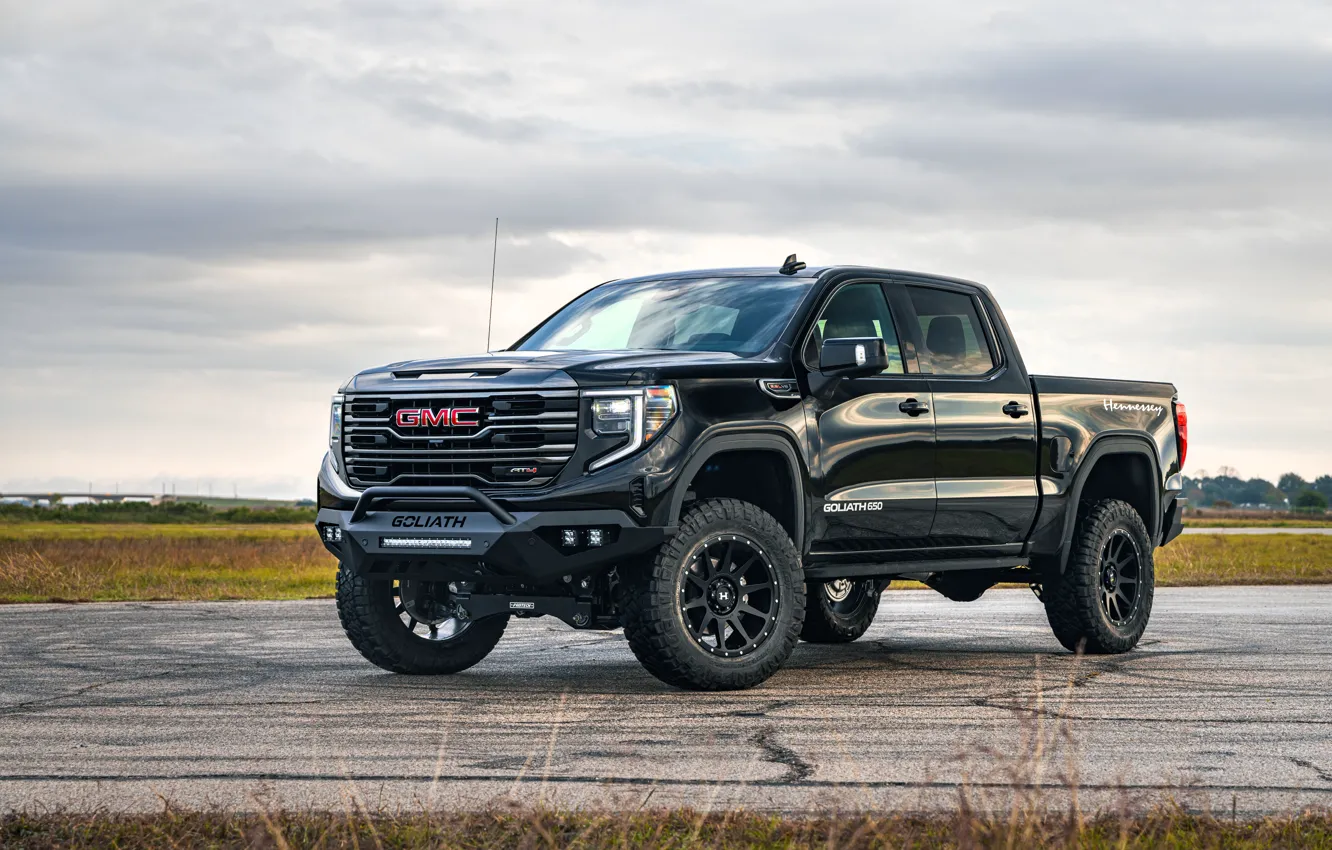 Фото обои GMC, Hennessey, Sierra, Off-Road, 2023, Goliath 650, GMC Sierra AT4