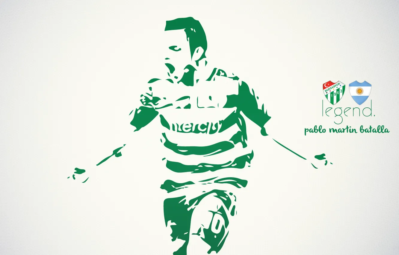 Фото обои wallpaper, sport, logo, Argentina, football, player, Bursaspor, Pablo Martin Batalla