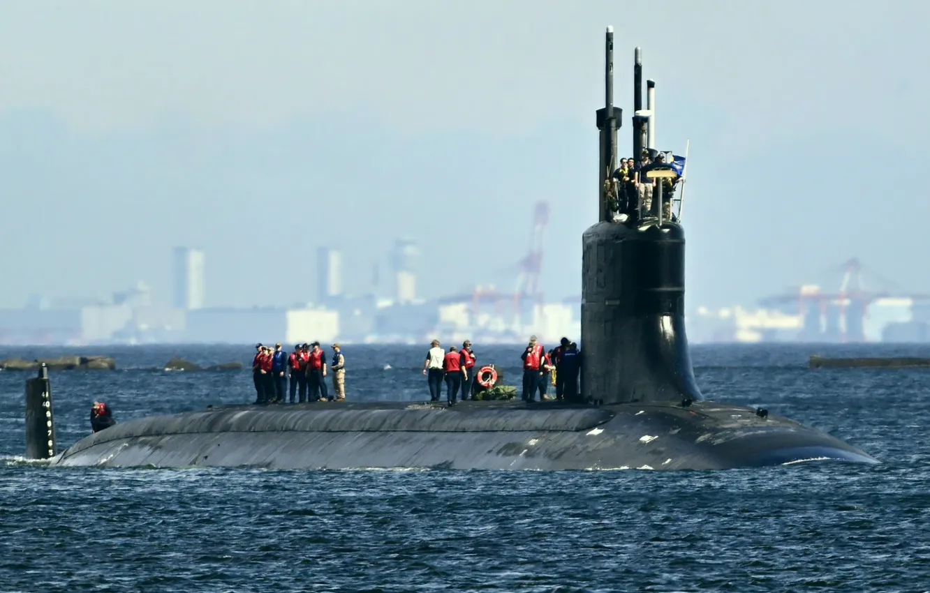 Фото обои субмарина, атомная, ВМС США, USS Seawolf, SSN-21