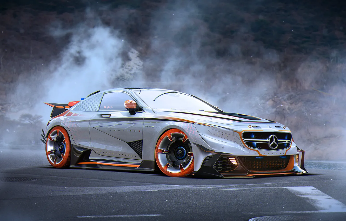 Фото обои Mercedes-Benz, Car, AMG, Tuning, Future, Silver, S63, by Khyzyl Saleem