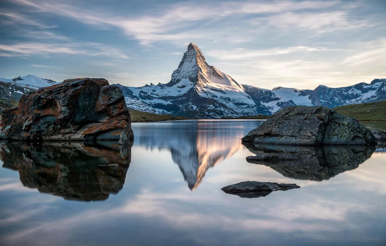 Фото обои Nature, Switzerland, Mountain, Lake, Matterhorn