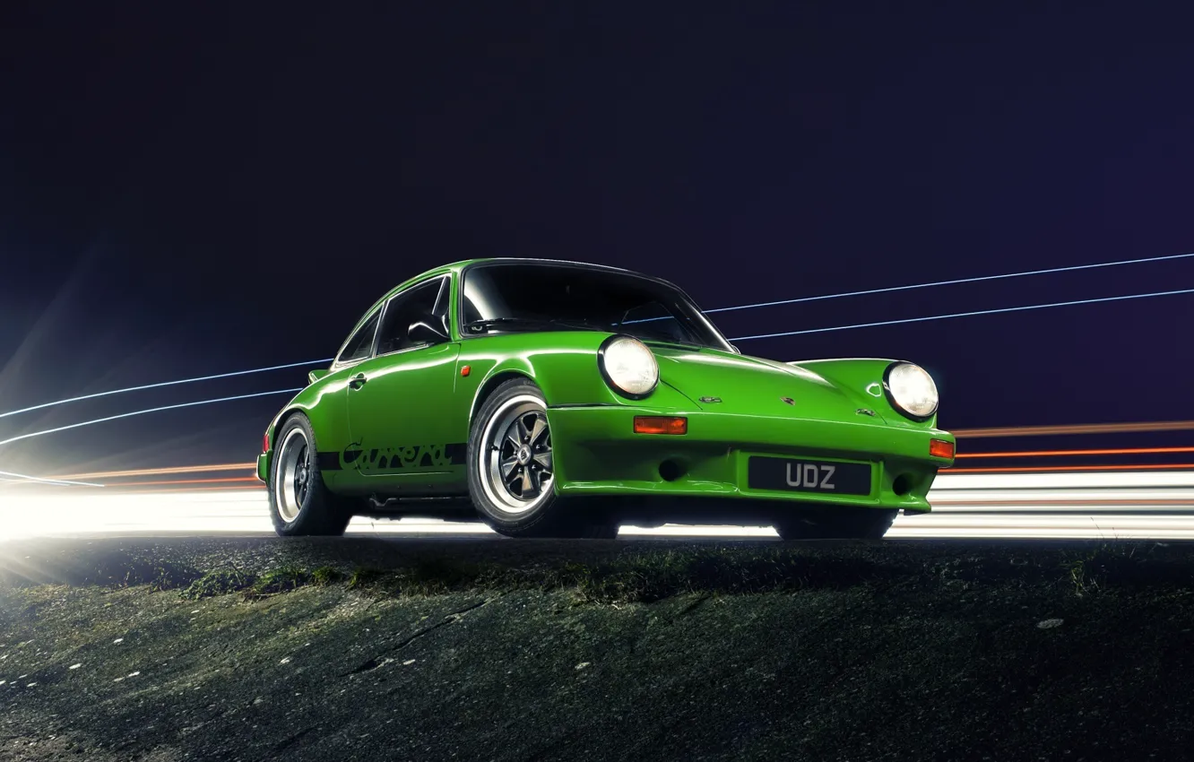 Фото обои 911, Porsche, Light, Car, Classic, Green, Carrera, Sports