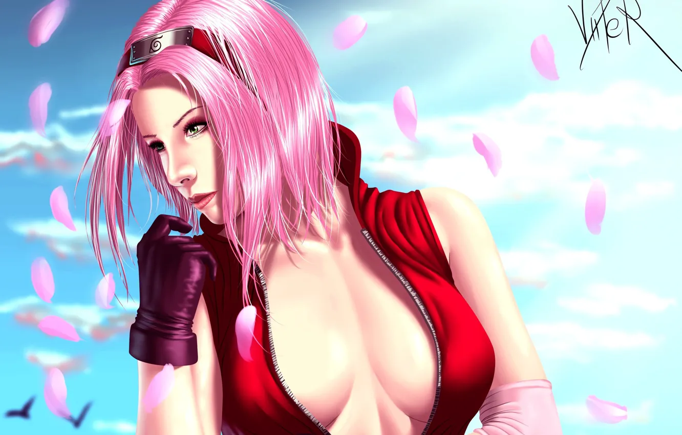 Фото обои Naruto, Sakura, anime, ninja, manga, shinobi, Naruto Shippuden, oppai