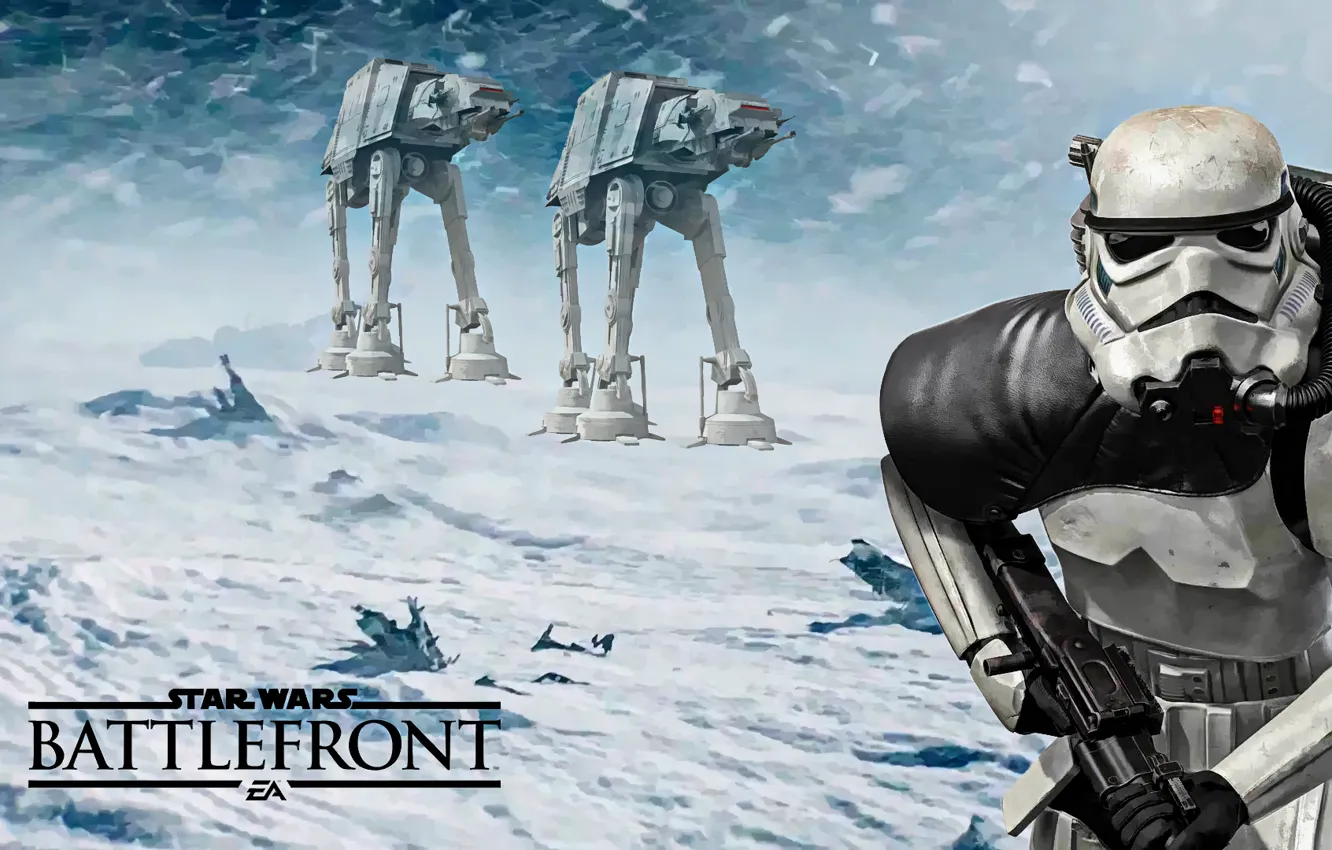 Фото обои игры, Electronic Arts, AT-AT, DICE, Штурмовик, Stormtrooper, Хот, star wars battlefront
