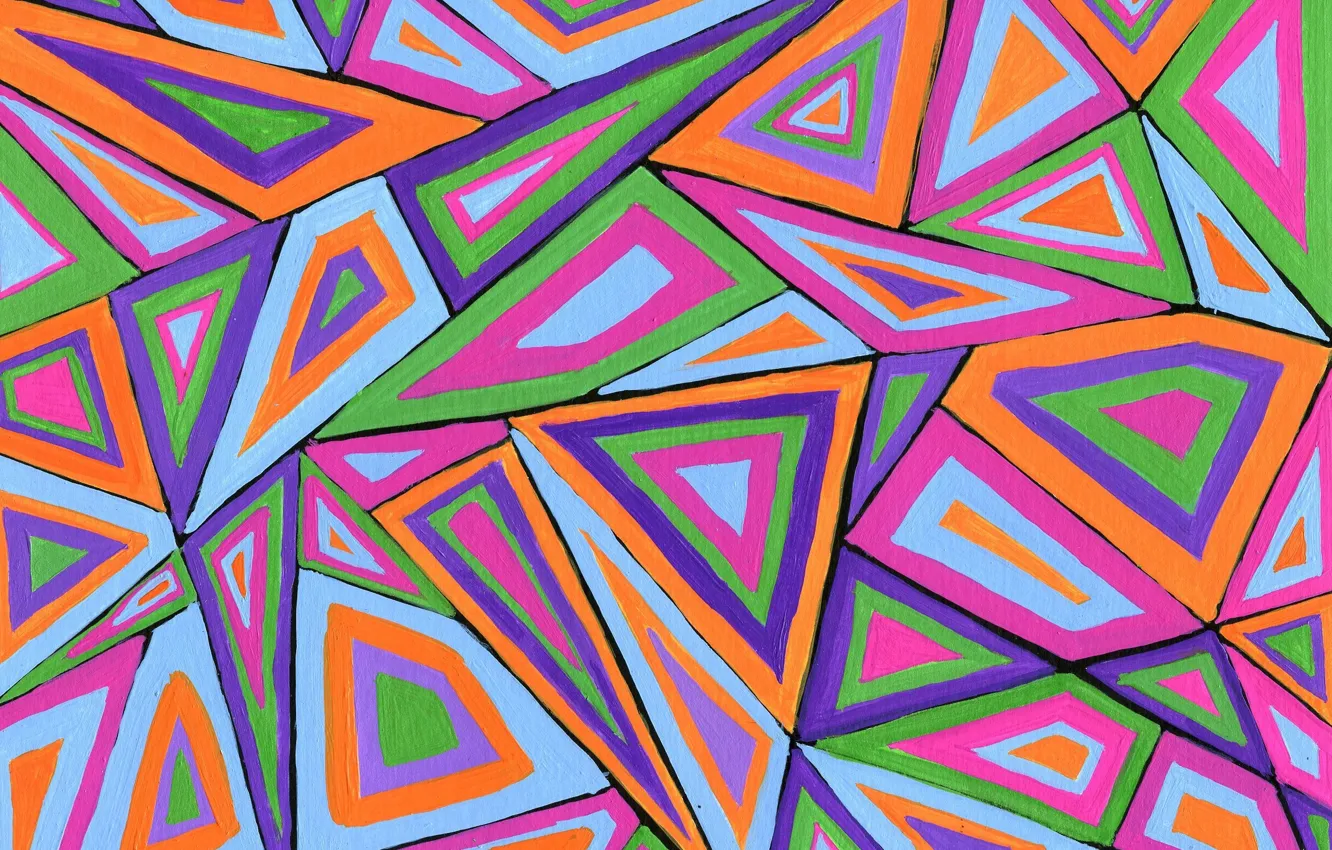 Фото обои линии, узор, краски, рисунок, треугольник