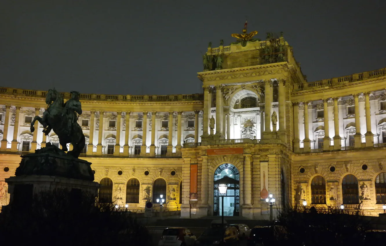 Фото обои огни, Австрия, памятник, Вена, Хофбург
