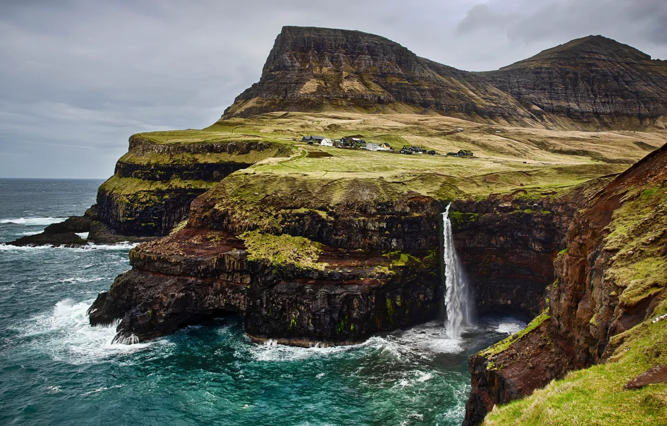 Фото обои islands, Фарерские острова, Faeroe islands, Atlantic ocean