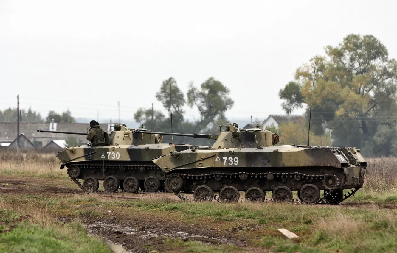Фото обои учения, БМД-2, ВДВ России, боевые машины десанта