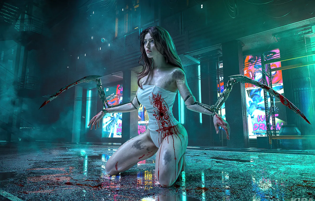 Фото обои girl, games, cyberpunk