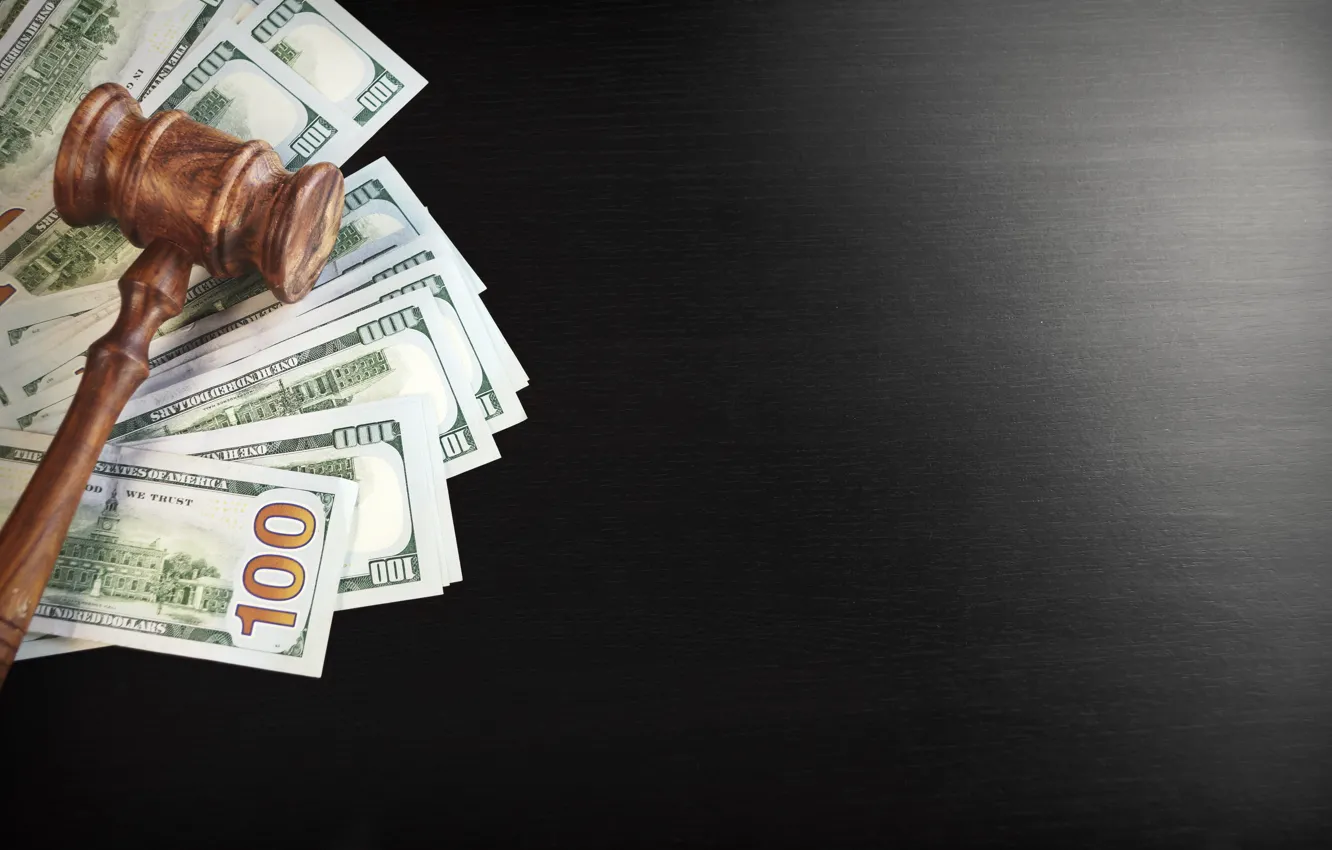 Фото обои dark, money, dollars, hammer