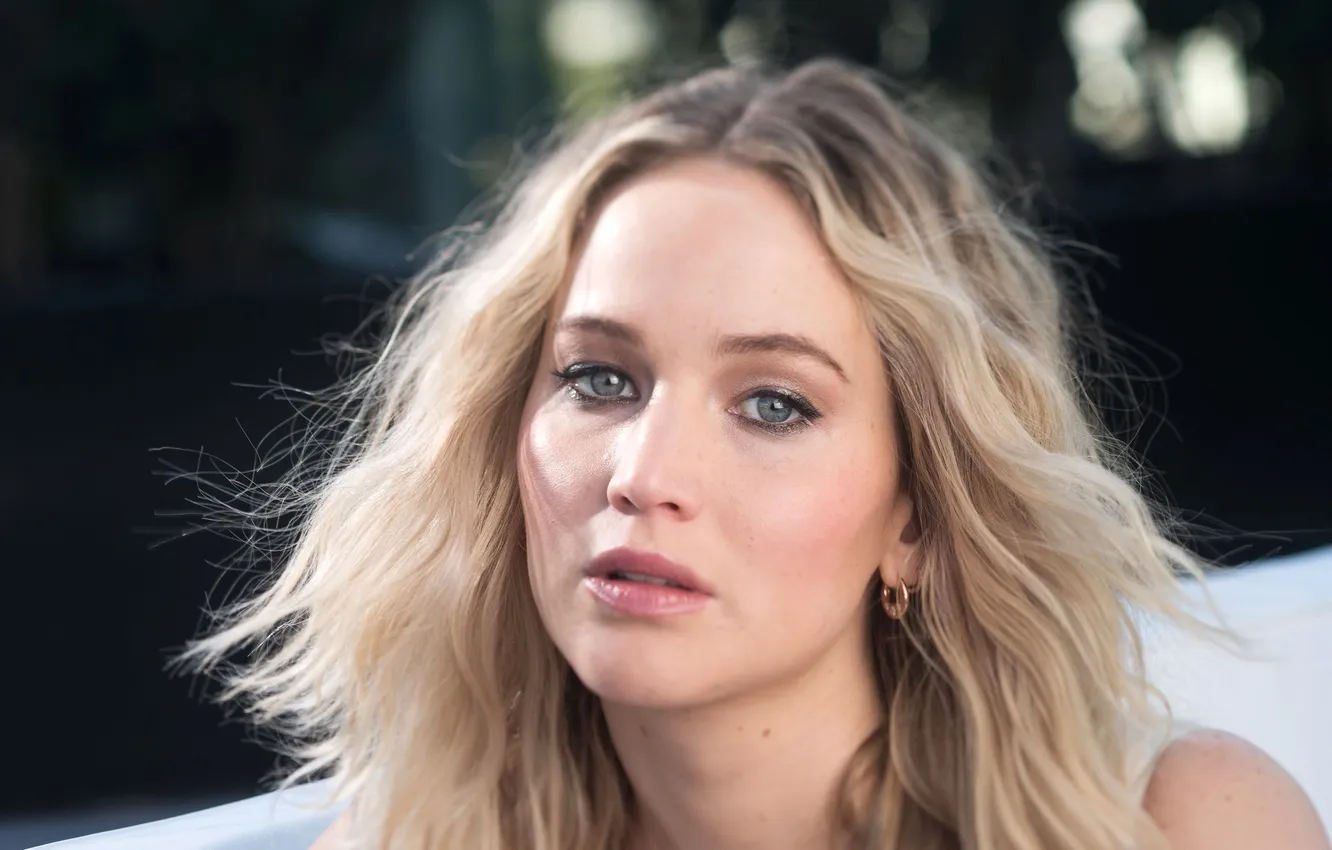Фото обои взгляд, портрет, актриса, блондинка, Jennifer Lawrence, Дженнифер Лоуренс