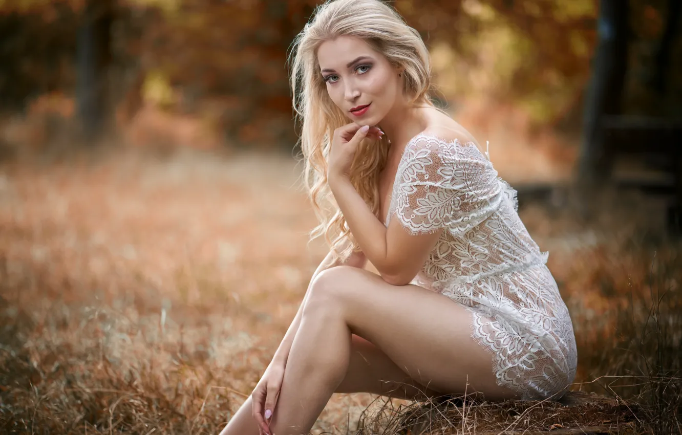 Фото обои лето, взгляд, девушка, лицо, волосы, блондинка, Martin Fuhrmann