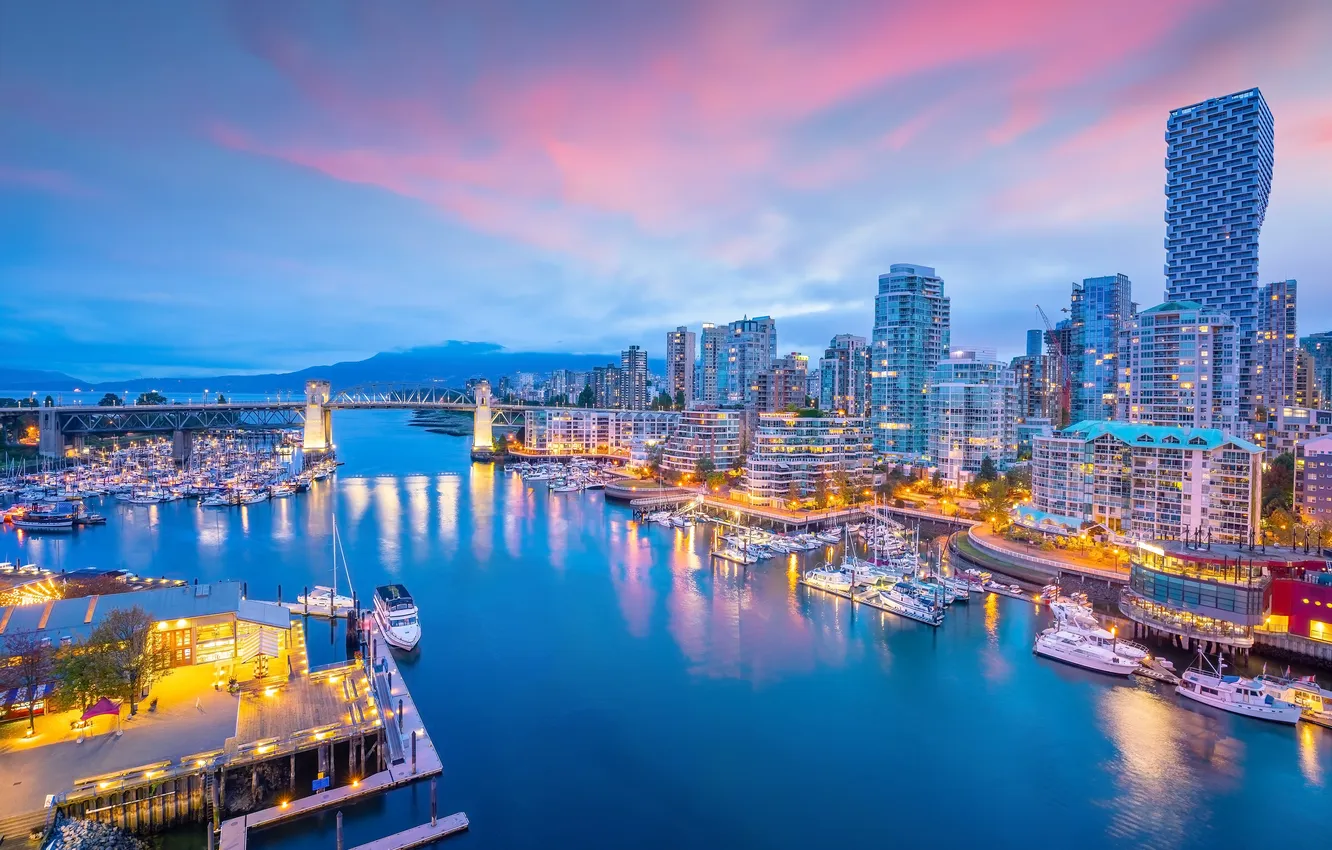 Фото обои city, Vancouver, bay