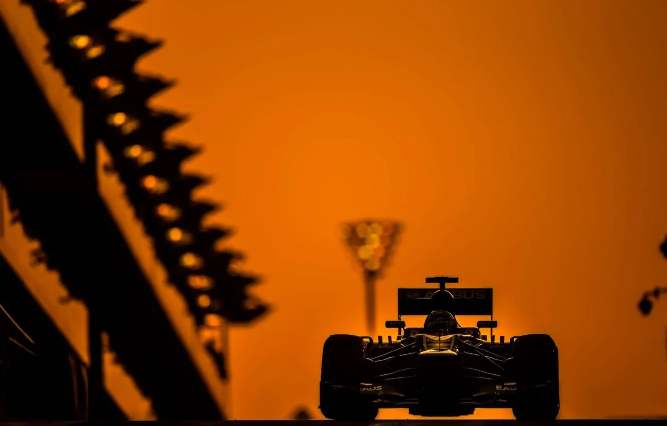 Фото обои гонка, трасса, минимализм, формула, оранжево-черное