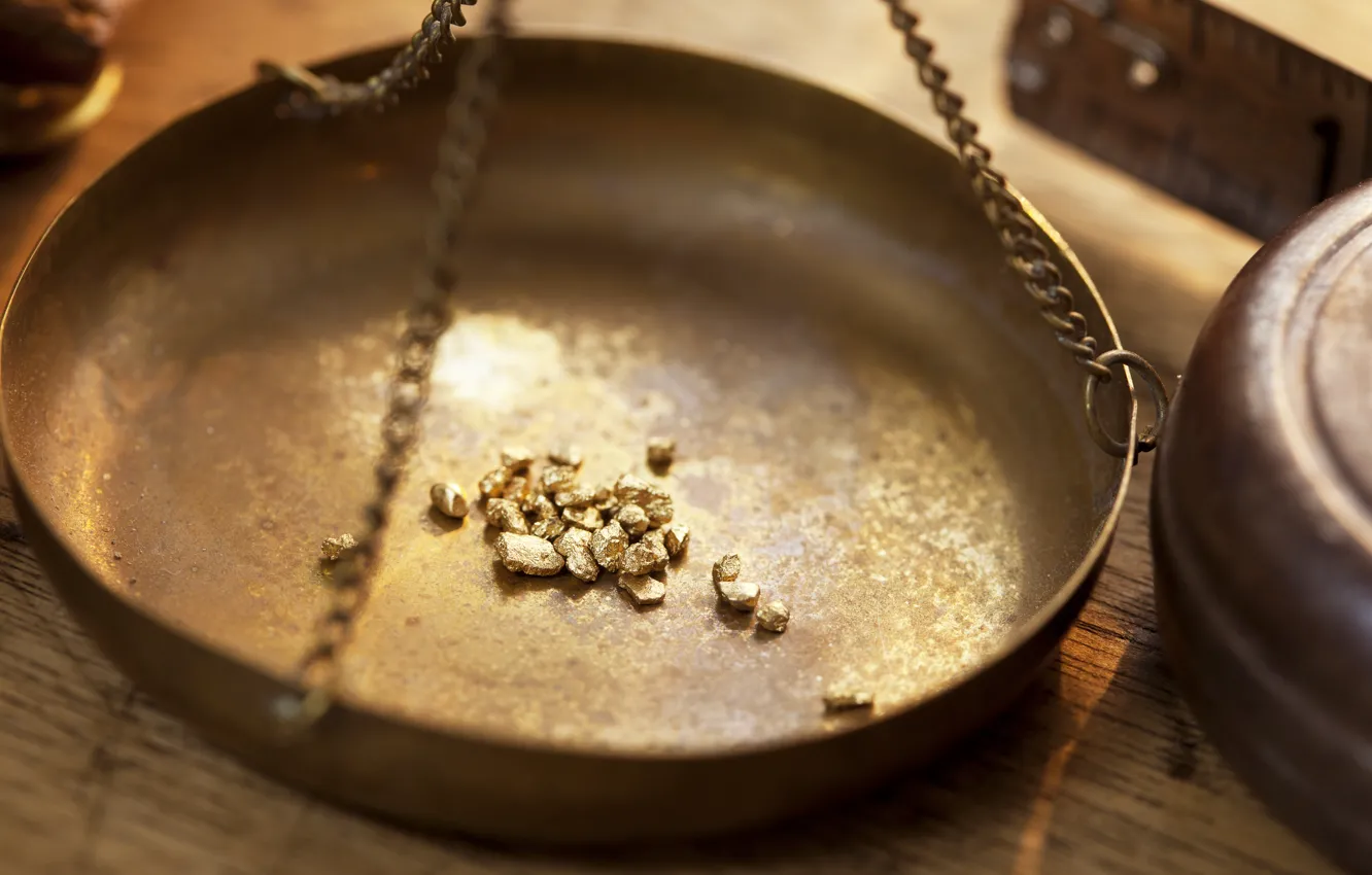 Фото обои metal, gold, weighing, mineral