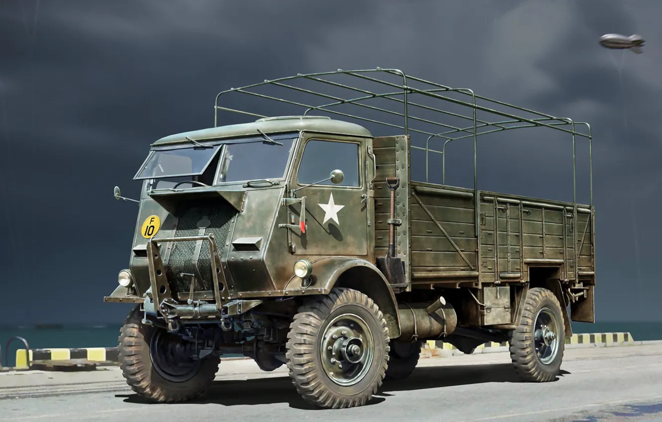 Фото обои Грузовой автомобиль, военный грузовик, Model W.O.T. 6, WWII British Truck, Fordson