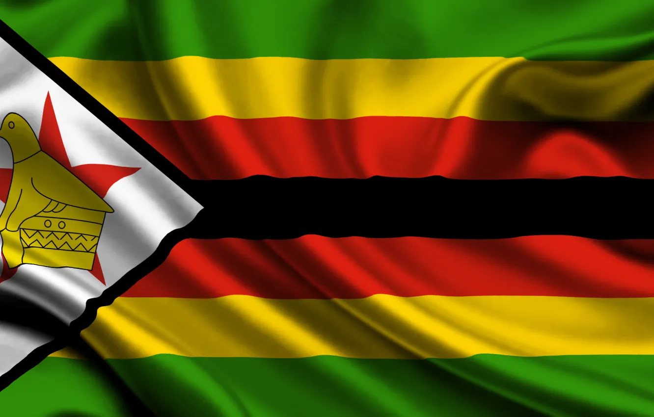 Фото обои Флаг, Оранжевый, Чёрный, Текстура, Жёлтый, Зелёный, Flag, Republic of Zimbabwe
