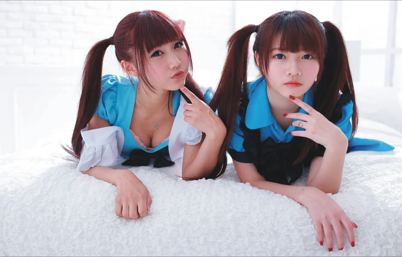 Фото обои two, asian girls, coguette