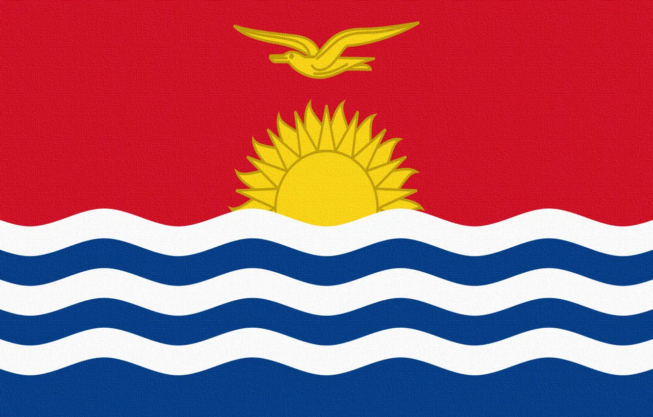 Фото обои Солнце, Флаг, Republic, Республика, Kiribati, Кирибати
