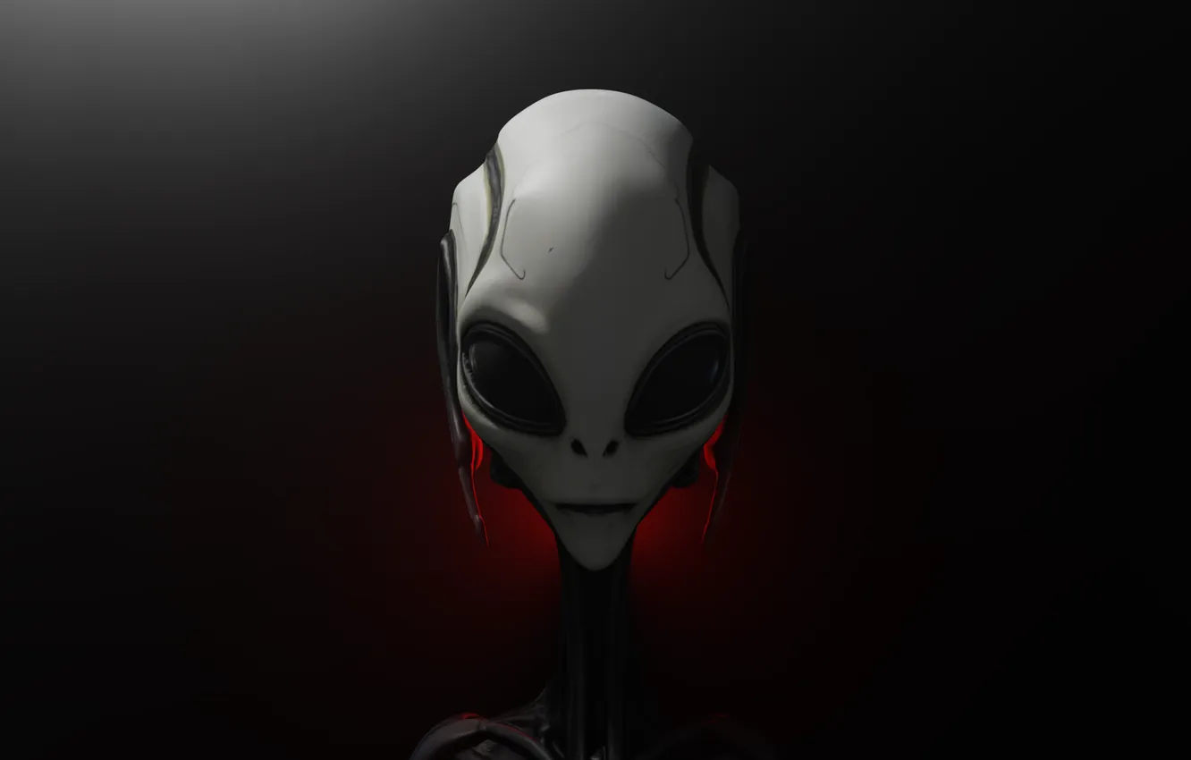 Фото обои dark, red, aliens, black, fog, digital art, black background, simple background