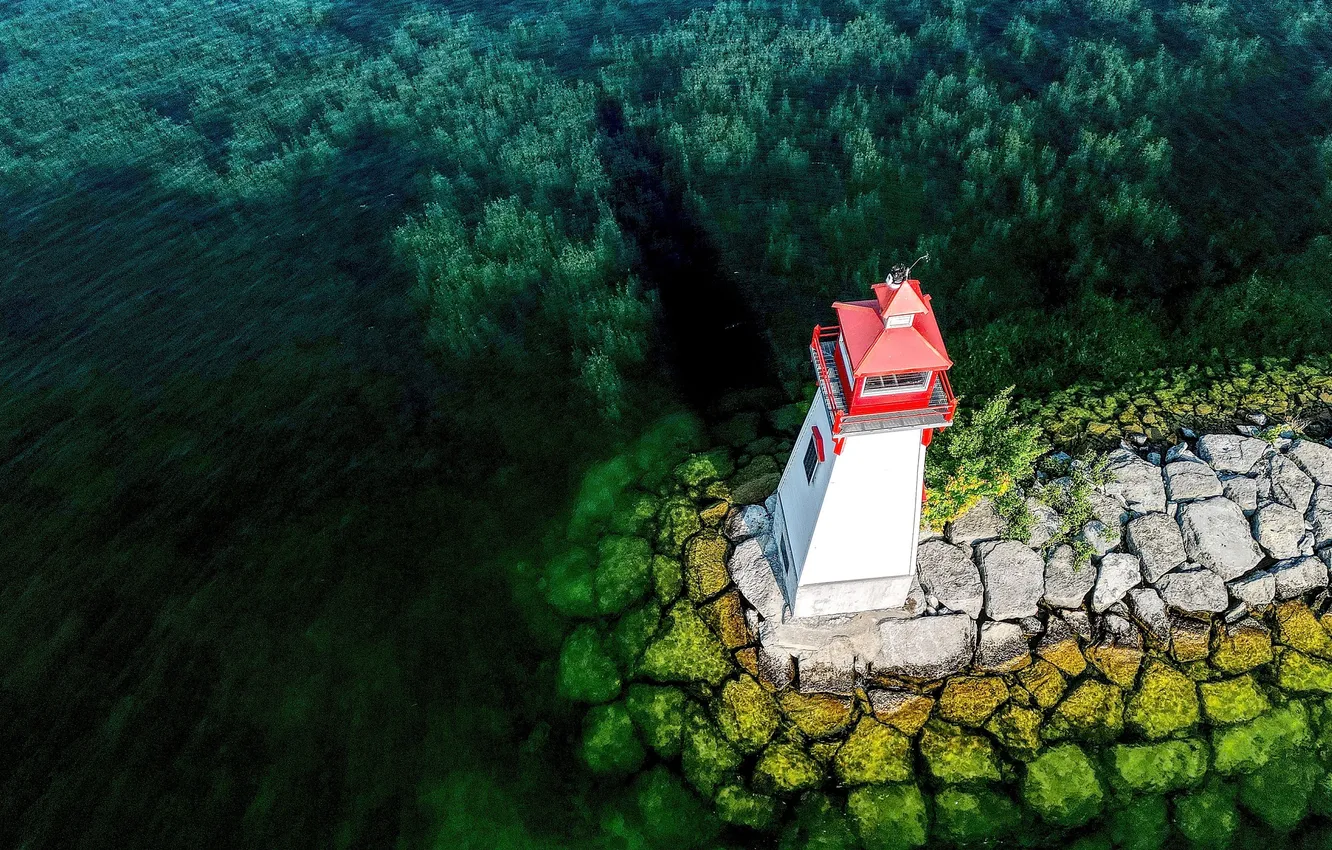 Фото обои Онтарио, Ontario, Cape Jackson Lighthouse, Lake Simcoe, озеро Симко, Маяк Кейп-Джексон