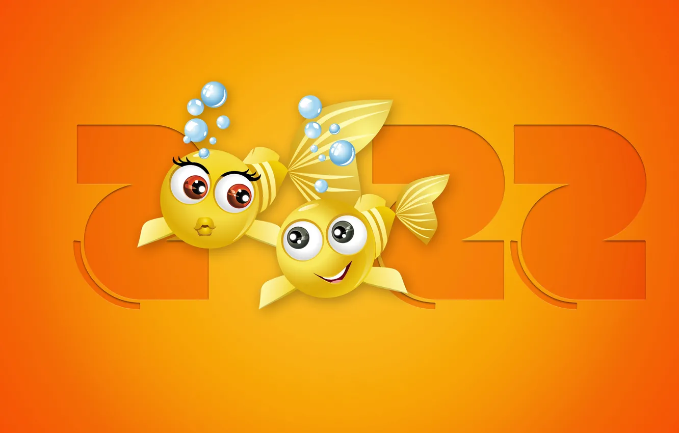 Фото обои рыбки, фон, праздник, цифры, Новый год, new year, 2022
