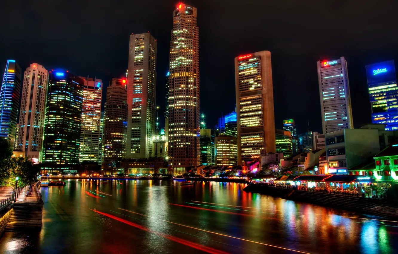 Фото обои ночь, Сингапур, night, Singapore, Festival, River