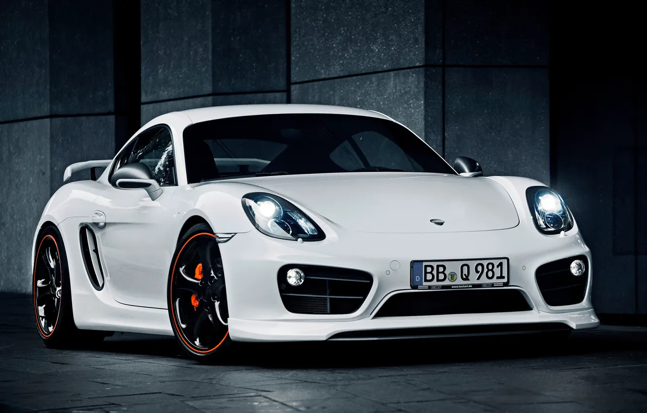 Фото обои Porsche, Cayman, порше, 2013, TechArt, кайман