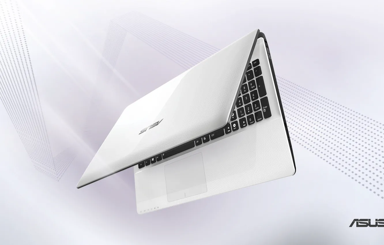 Фото обои белый, ноутбук, asus