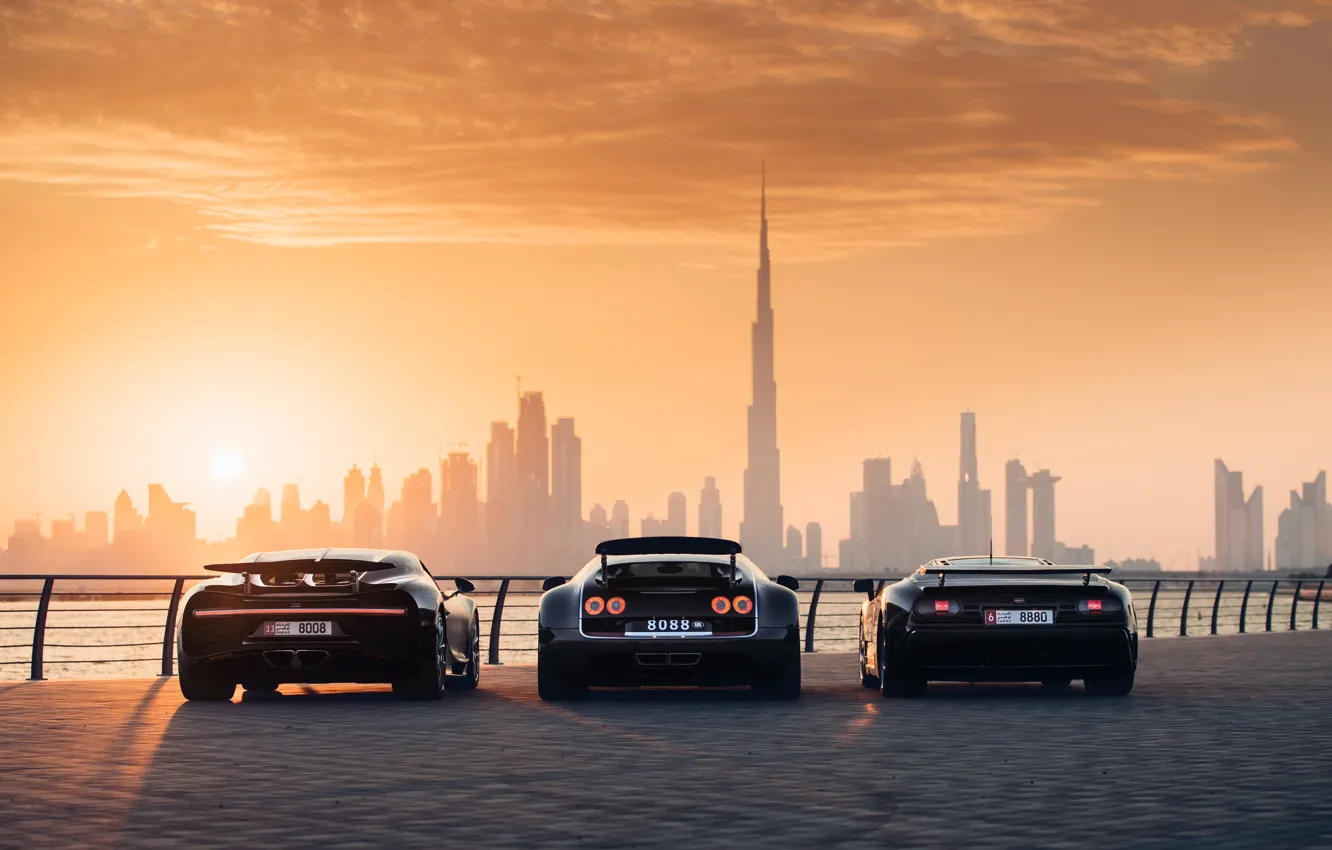 Фото обои Bugatti, Veyron, Bugatti Veyron 16.4 Super Sport, rear view, Chiron, Bugatti Chiron, Bugatti EB110 SS