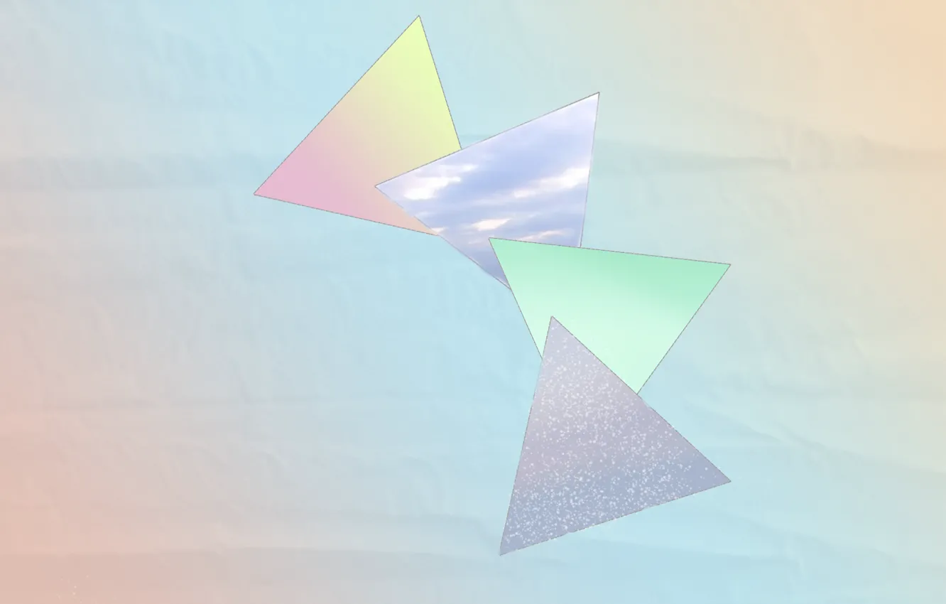 Фото обои треугольники, цвет, градиент, пастель, геометрия