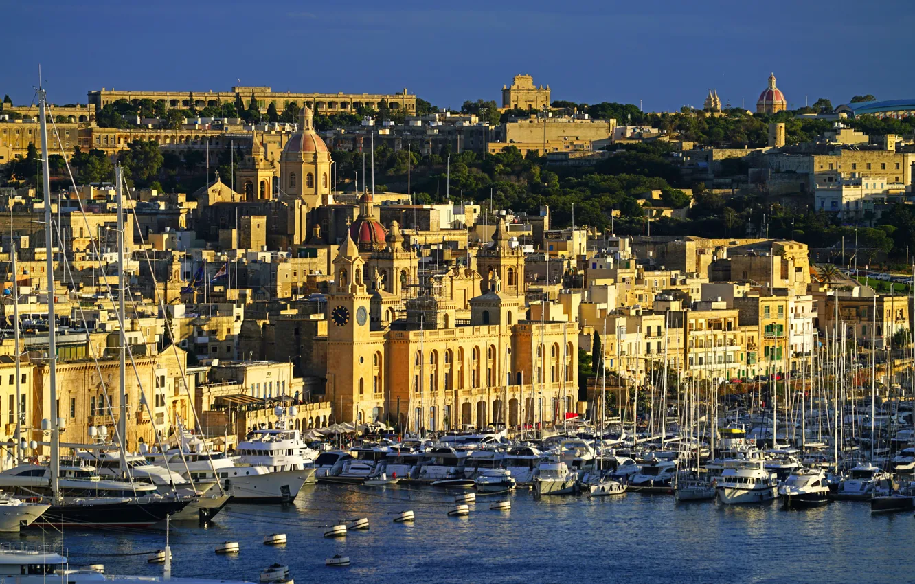 Фото обои яхты, лодки, причал, Malta, Мальта, Биргу