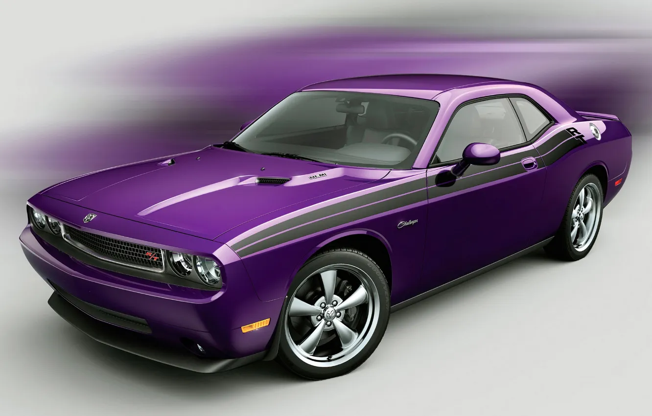 Фото обои Dodge, muscle car, purple, Challenger 6.1 SRT, HEMI V8