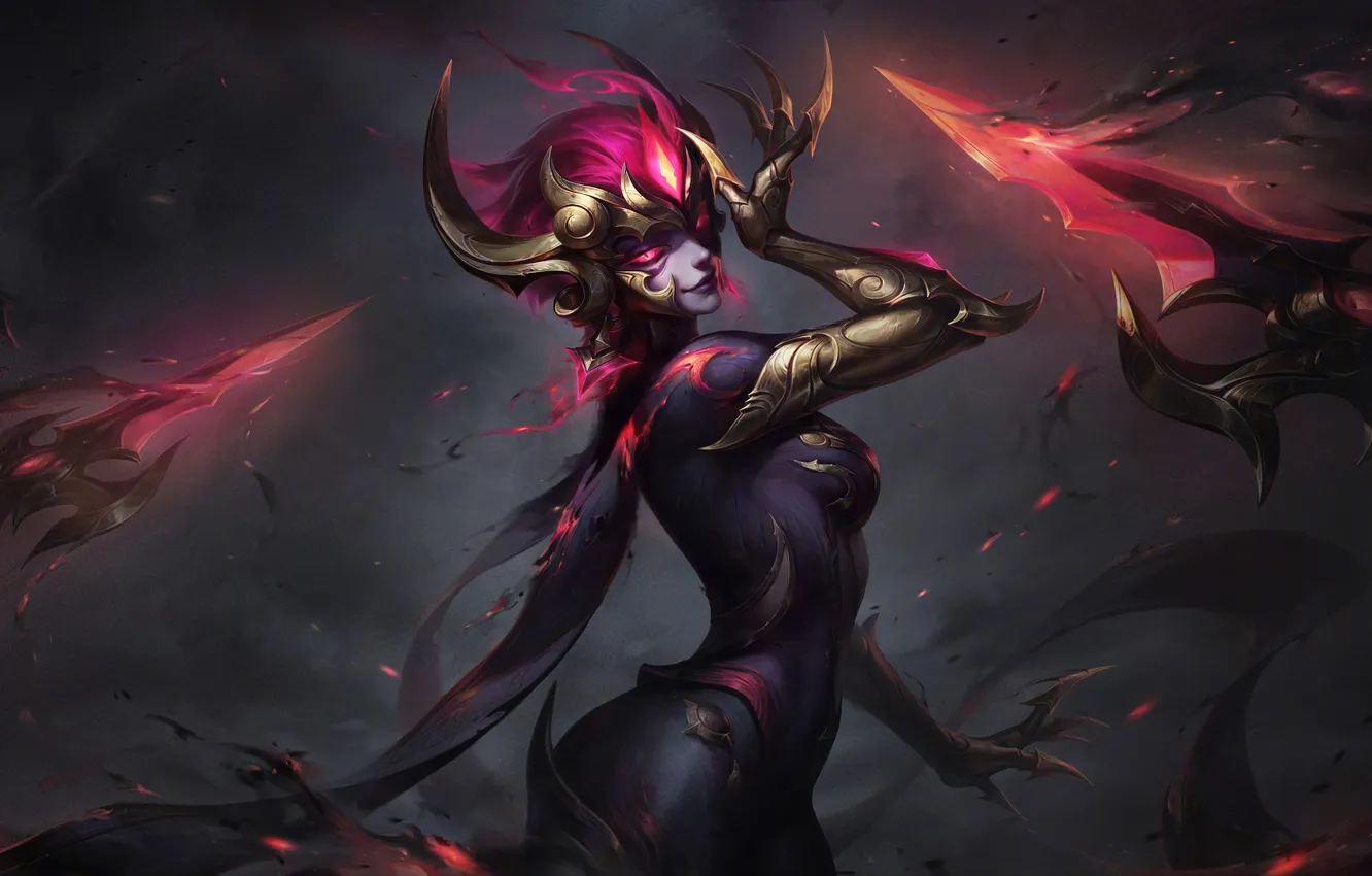 Фото обои поза, game, character, Эвелин, Evelyn, персонаж, боке, League of Legends