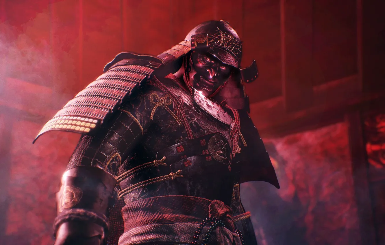 Фото обои game, armor, power, fog, man, boss, samurai, asian