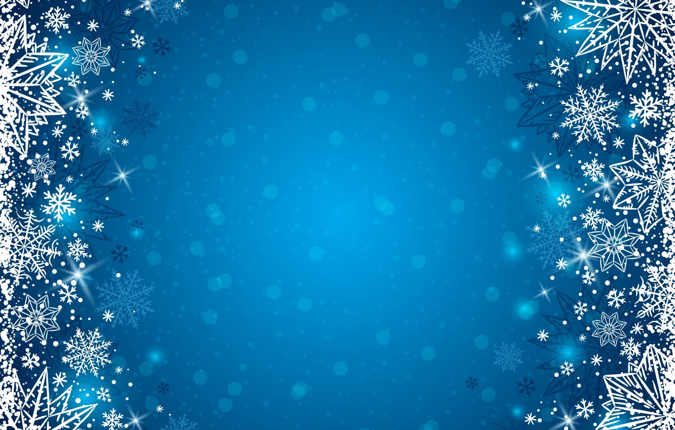 Фото обои зима, снежинки, фон, winter, background, snowflakes