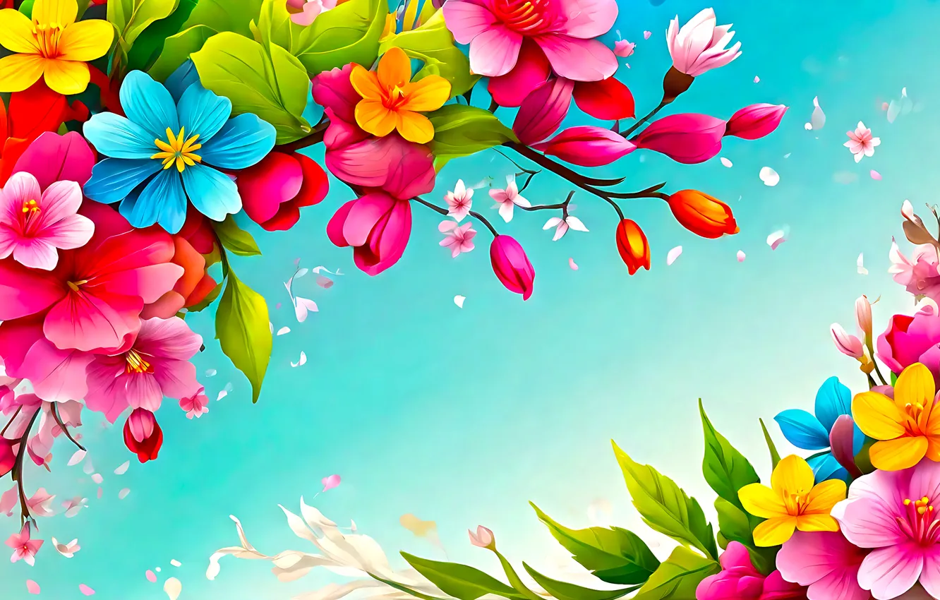 Фото обои цветы, яркие, colorful, flowers, background, spring, bright, composition