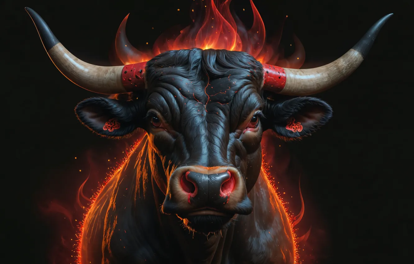 Фото обои fantasy, look, buffalo