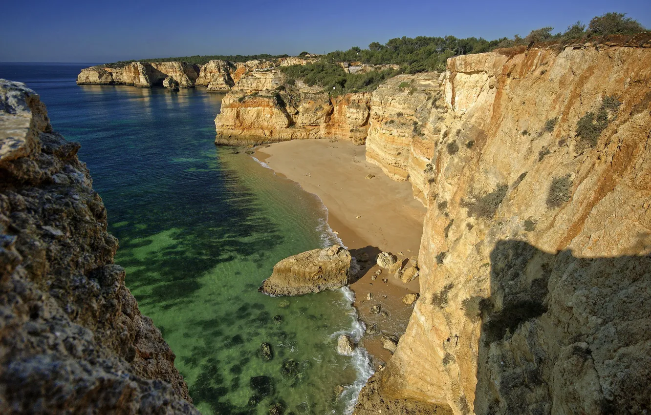 Фото обои море, природа, скалы, Португалия