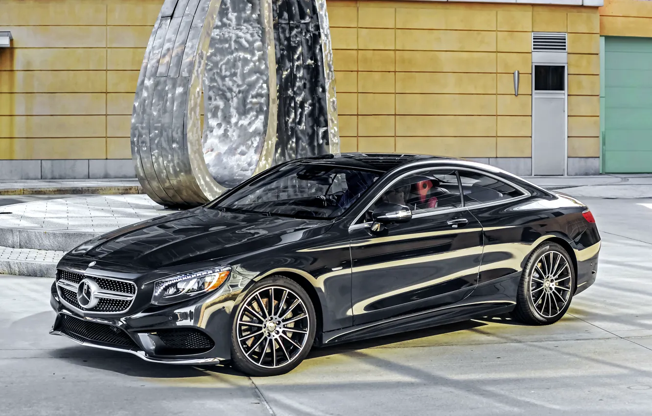 Фото обои черный, Mercedes-Benz, мерседес, AMG, Black, амг, 2014, S 550