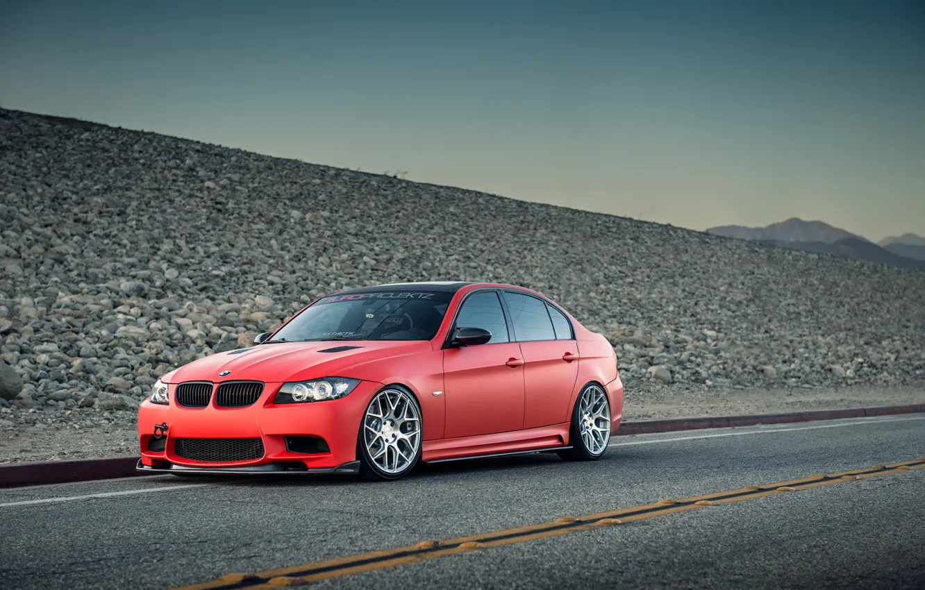 Фото обои бмв, BMW, Red, красная, tuning, 335i, E90, 3 серия