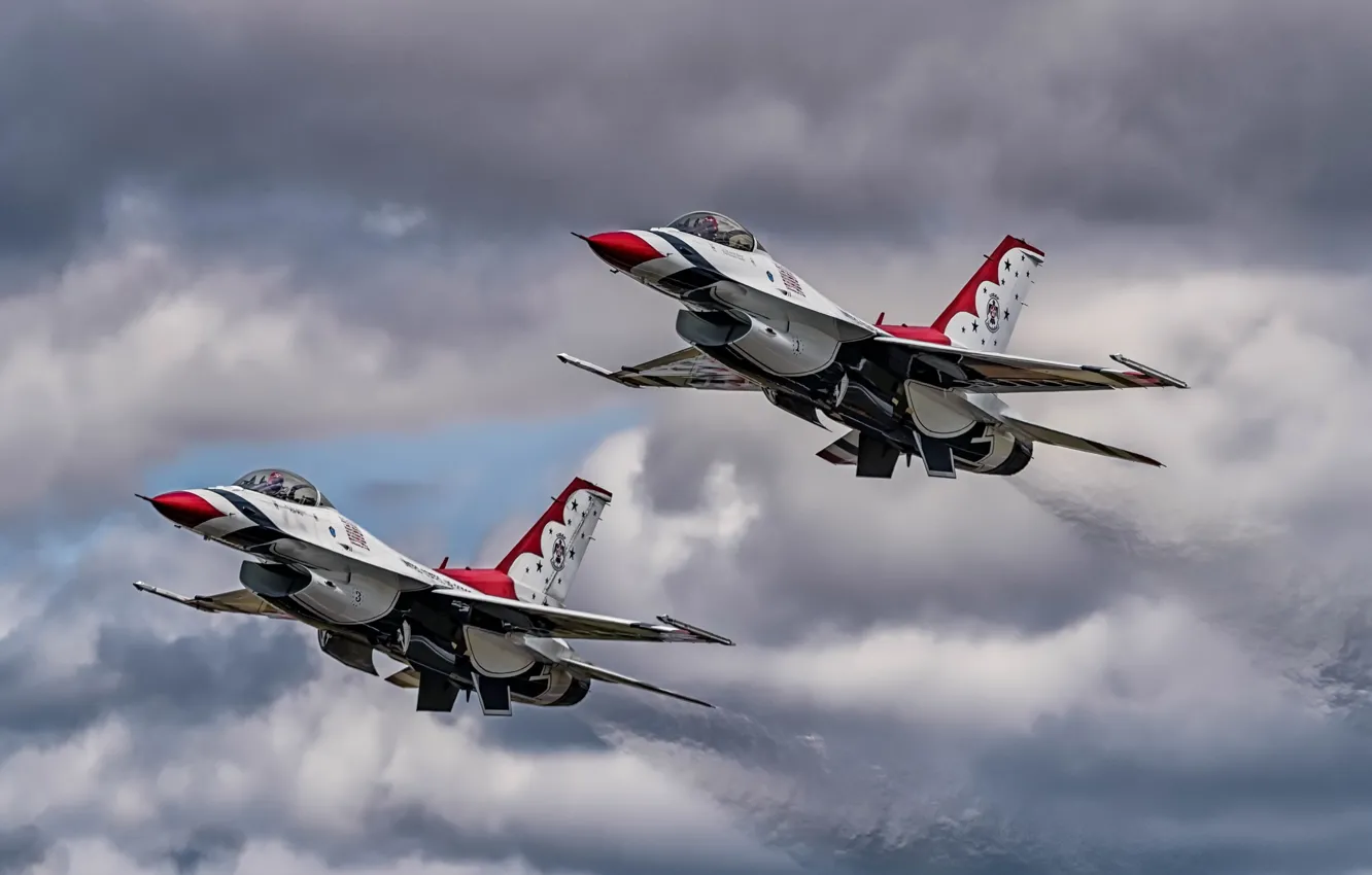 Фото обои оружие, самолёты, Thunderbirds, F16