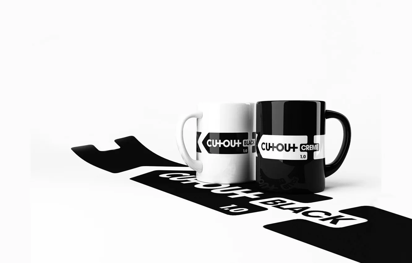 Фото обои кофе, черно-белая, чашки
