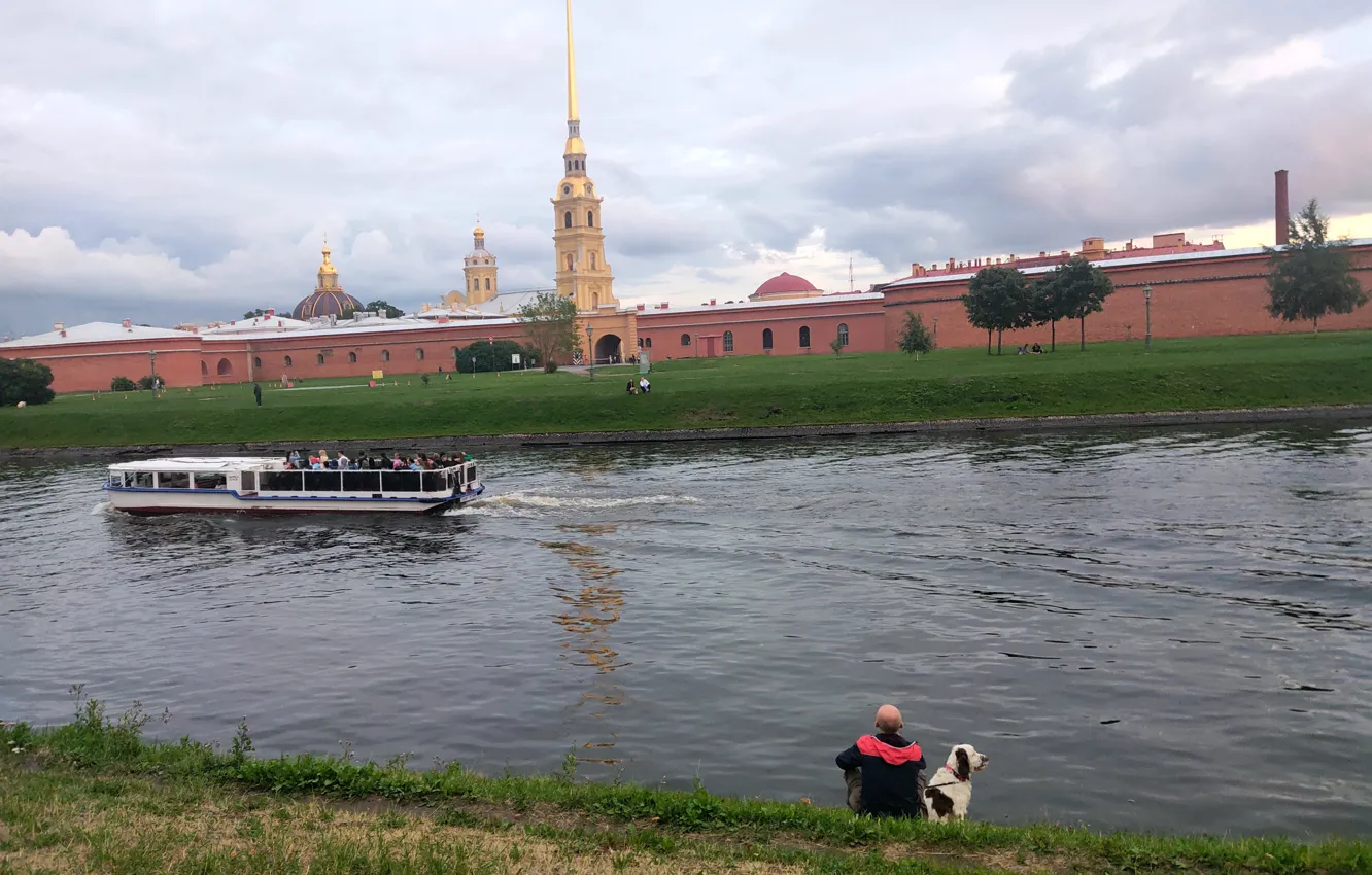 Фото обои Город, Петропавловская крепость, Пейзаж, Санкт - Петербург