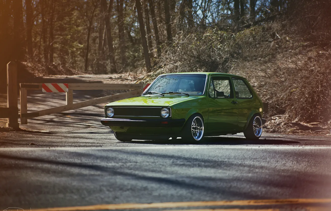 Фото обои зеленый, green, volkswagen, гольф, golf, gti, mk1